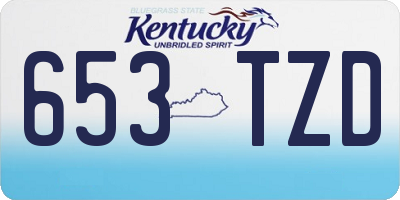 KY license plate 653TZD