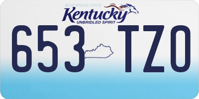KY license plate 653TZO