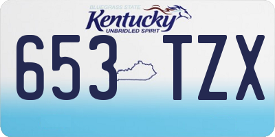 KY license plate 653TZX