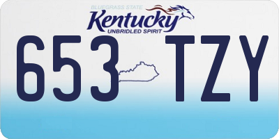 KY license plate 653TZY