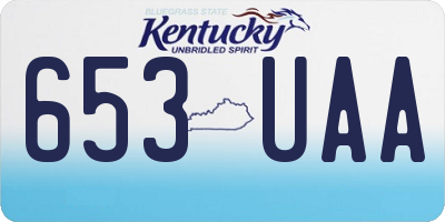 KY license plate 653UAA