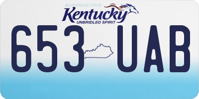 KY license plate 653UAB