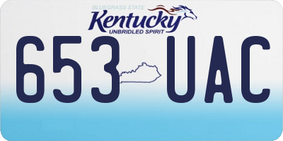 KY license plate 653UAC