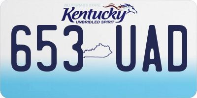 KY license plate 653UAD