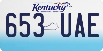 KY license plate 653UAE
