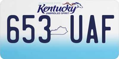 KY license plate 653UAF