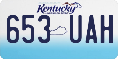 KY license plate 653UAH