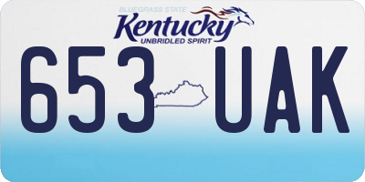 KY license plate 653UAK