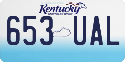 KY license plate 653UAL