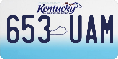 KY license plate 653UAM
