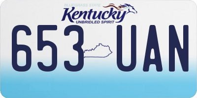 KY license plate 653UAN