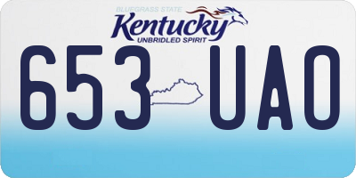 KY license plate 653UAO