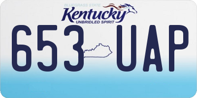 KY license plate 653UAP