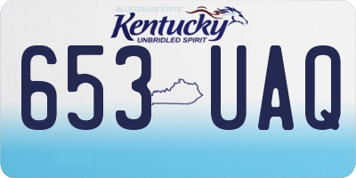 KY license plate 653UAQ