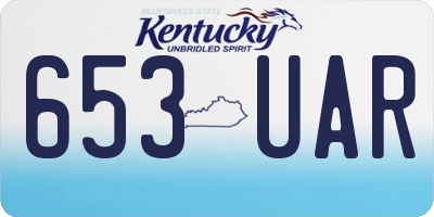 KY license plate 653UAR