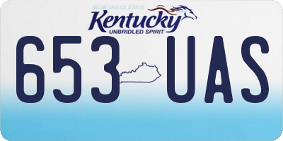 KY license plate 653UAS