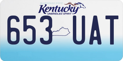 KY license plate 653UAT