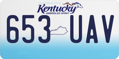 KY license plate 653UAV
