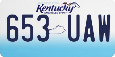 KY license plate 653UAW