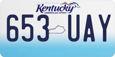KY license plate 653UAY