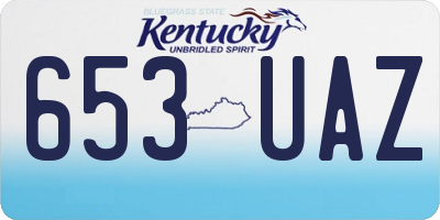 KY license plate 653UAZ