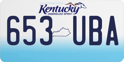 KY license plate 653UBA