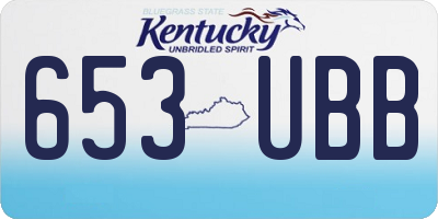 KY license plate 653UBB
