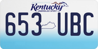 KY license plate 653UBC