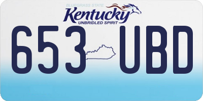 KY license plate 653UBD