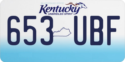 KY license plate 653UBF