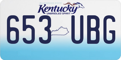 KY license plate 653UBG