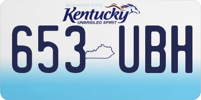 KY license plate 653UBH