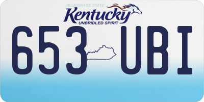 KY license plate 653UBI