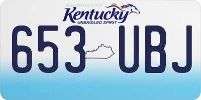 KY license plate 653UBJ