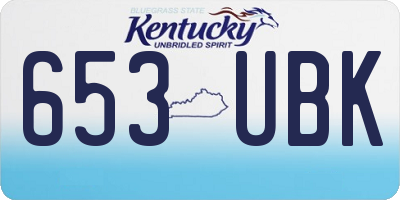 KY license plate 653UBK