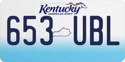 KY license plate 653UBL