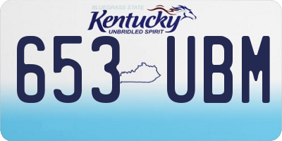 KY license plate 653UBM