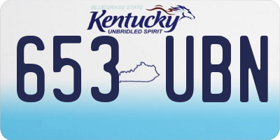 KY license plate 653UBN