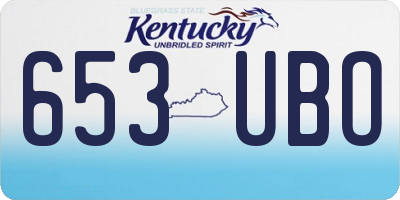 KY license plate 653UBO