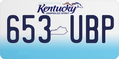 KY license plate 653UBP