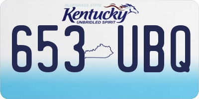 KY license plate 653UBQ