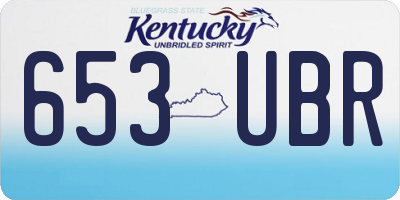 KY license plate 653UBR