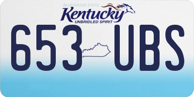 KY license plate 653UBS