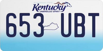 KY license plate 653UBT