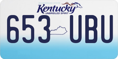 KY license plate 653UBU