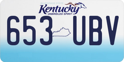 KY license plate 653UBV