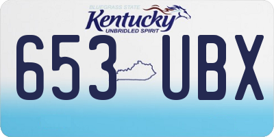 KY license plate 653UBX