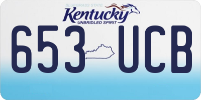 KY license plate 653UCB