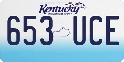 KY license plate 653UCE