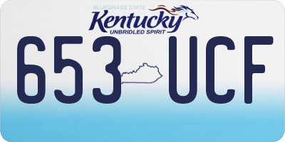 KY license plate 653UCF